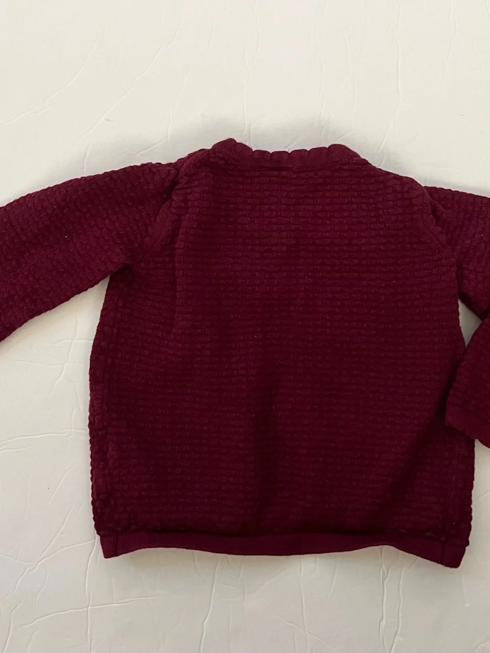 Janie & Jack 18-24m baby Girls' Burgundy Textured gold Button-Front Cardigan